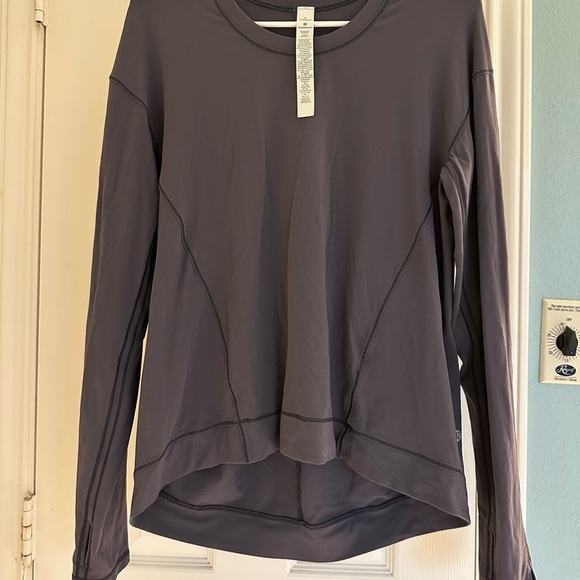 Lululemon Then Now To Long Sleeve *Rulu Soft Size 8 Moonwalk MONW 75567 Gray - Picture 1 of 4